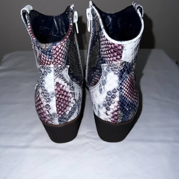 True Craft Multi-Colored Faux Snakeskin Ankle Boots 6M - Picture 6 of 8